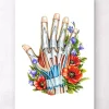 Codex Anatomicus Hands & Legs^Hand anatomy - Floral - White