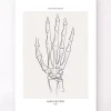Codex Anatomicus Skull & Skeleton | Hands & Legs^Hand skeleton - Line Art