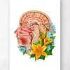 Codex Anatomicus Head & Face^Head section anatomy - Floral - White