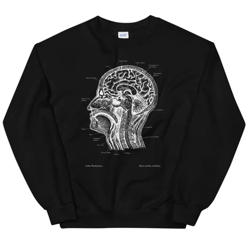 Codex Anatomicus Sweatshirts^Head section Unisex Sweatshirt - Chalkboard