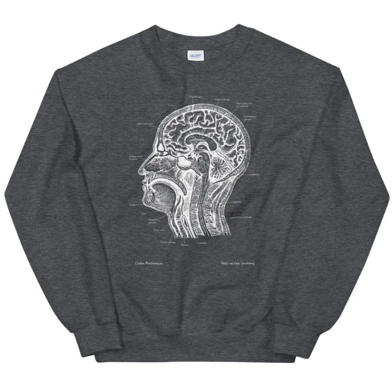 Codex Anatomicus Sweatshirts^Head section Unisex Sweatshirt - Chalkboard