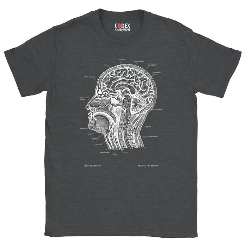 Codex Anatomicus T-shirts^Head Section Unisex T-Shirt - Chalkboard