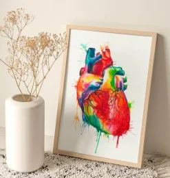 Codex Anatomicus Heart Anatomy^Heart anatomy art - Watercolor splash