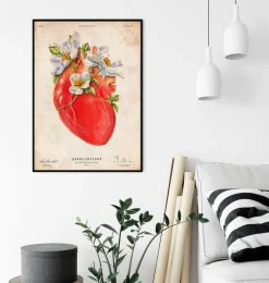 Codex Anatomicus Heart Anatomy^Heart anatomy II - Floral - Vintage