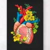 Codex Anatomicus Heart Anatomy^Heart anatomy III - Floral - Black