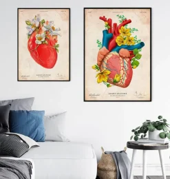 Codex Anatomicus Heart Anatomy^Heart anatomy III - Floral - Vintage