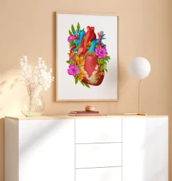 Codex Anatomicus Heart Anatomy^Heart anatomy IV - Floral - White