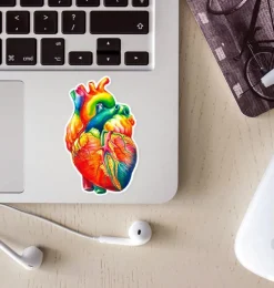 Codex Anatomicus Stickers^Heart anatomy sticker II - Watercolor Splash