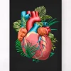 Codex Anatomicus Heart Anatomy^Heart anatomy V - Floral - Black