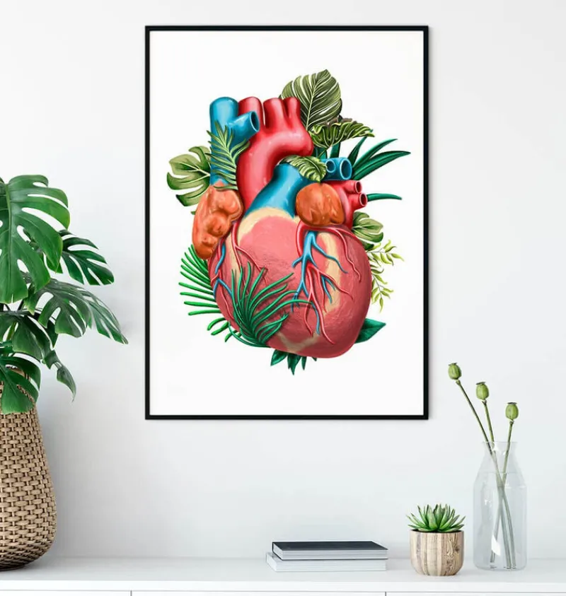Codex Anatomicus Heart Anatomy^Heart anatomy V - Floral - White
