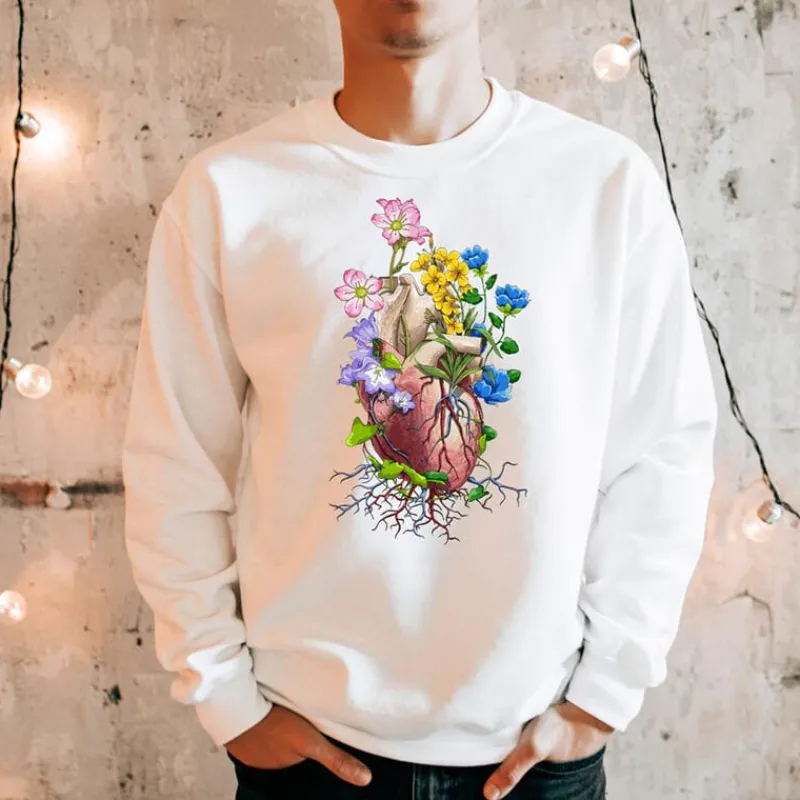 Codex Anatomicus Sweatshirts^Heart I Unisex Sweatshirt - Floral