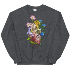 Codex Anatomicus Sweatshirts^Heart I Unisex Sweatshirt - Floral