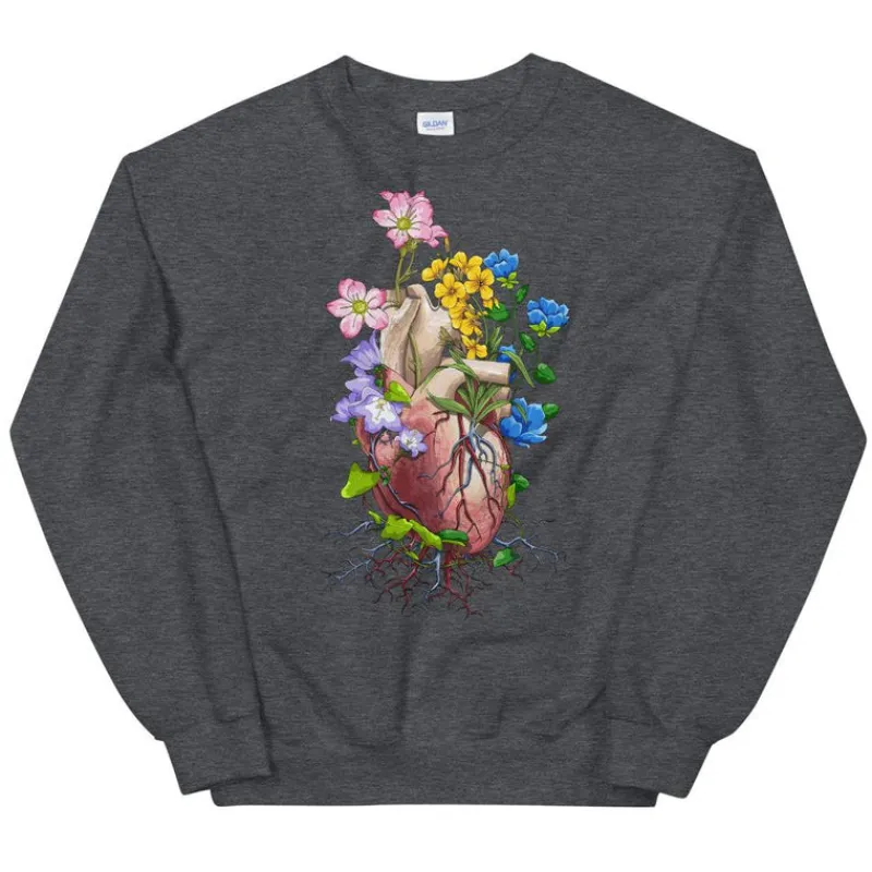 Codex Anatomicus Sweatshirts^Heart I Unisex Sweatshirt - Floral