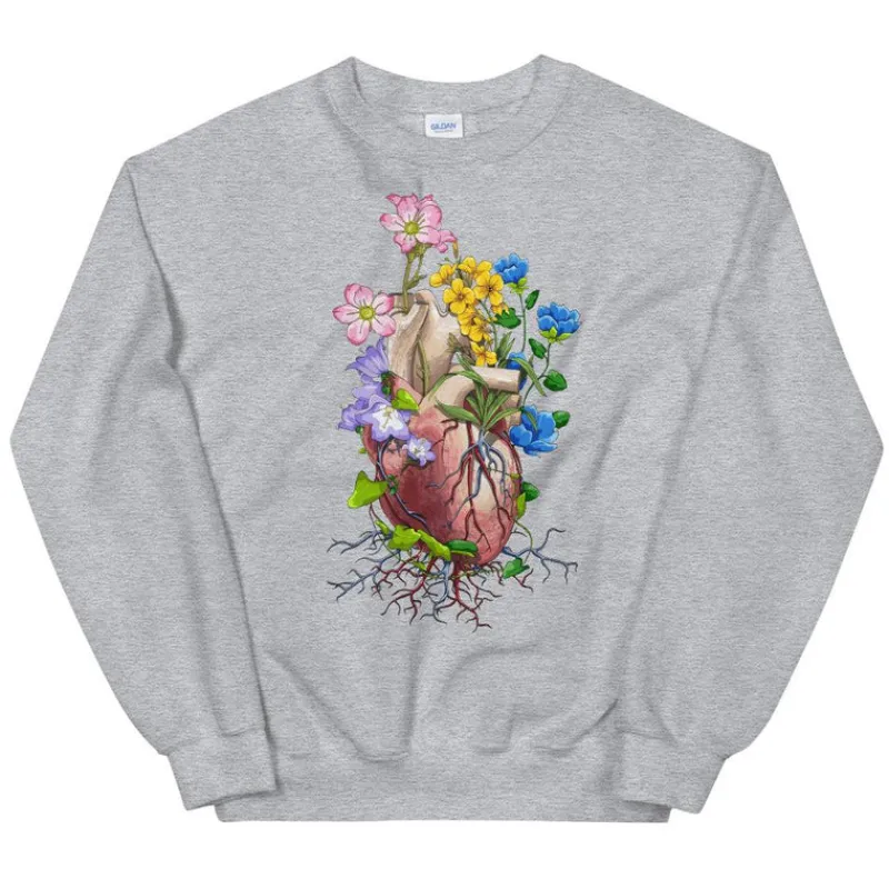 Codex Anatomicus Sweatshirts^Heart I Unisex Sweatshirt - Floral