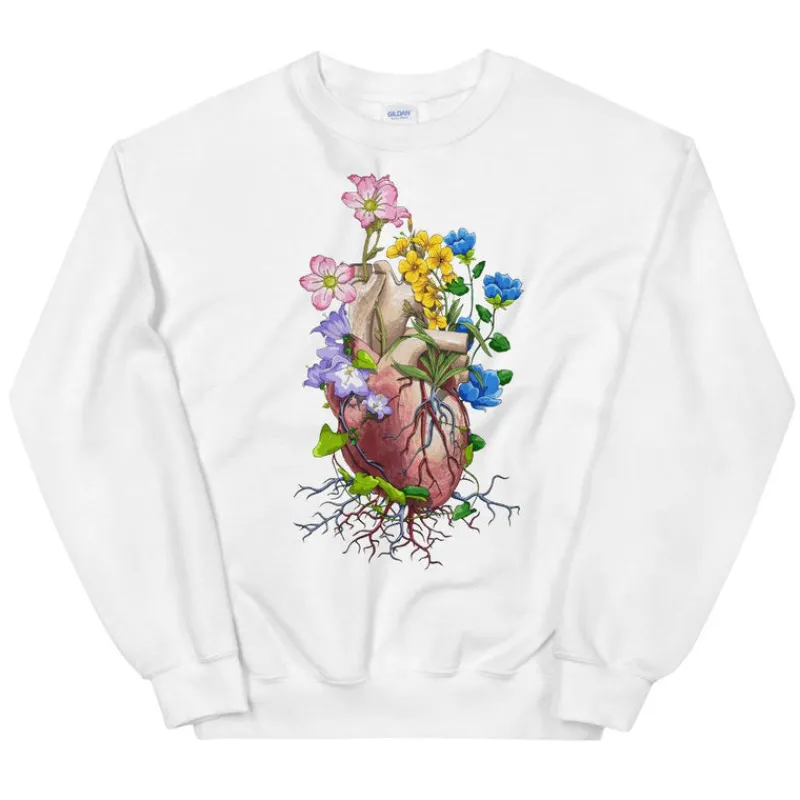Codex Anatomicus Sweatshirts^Heart I Unisex Sweatshirt - Floral