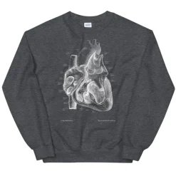 Codex Anatomicus Sweatshirts^Heart II Unisex Sweatshirt - Chalkboard