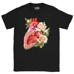 Codex Anatomicus T-shirts^Heart II Unisex T-Shirt - Floral