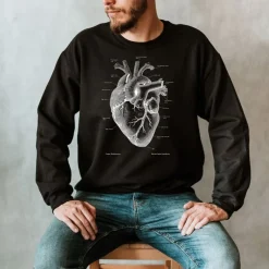 Codex Anatomicus Sweatshirts^Heart III Unisex Sweatshirt - Chalkboard