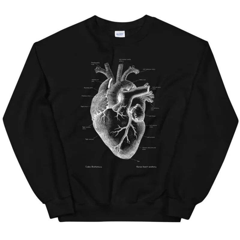 Codex Anatomicus Sweatshirts^Heart III Unisex Sweatshirt - Chalkboard