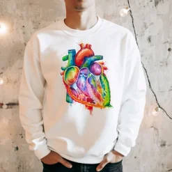 Codex Anatomicus Sweatshirts^Heart Unisex Sweatshirt - Watercolor