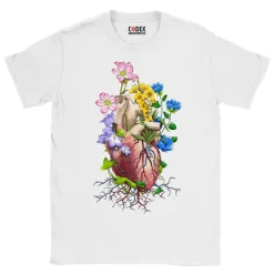 Codex Anatomicus T-shirts^Heart Unisex T-Shirt - Floral