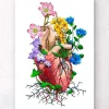 Codex Anatomicus Heart Anatomy^Heart with flowers
