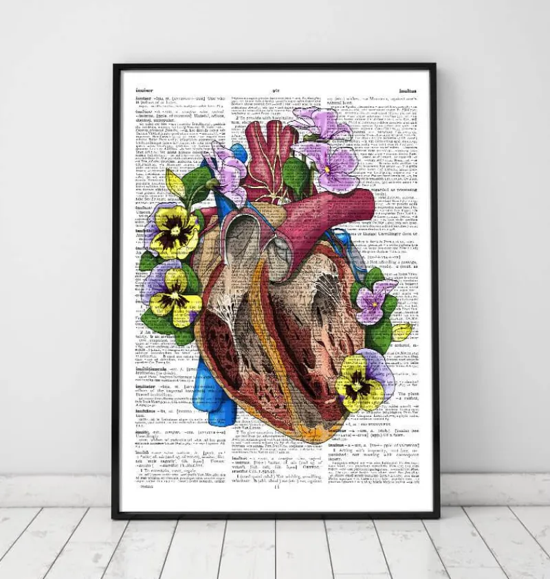 Codex Anatomicus Heart Anatomy^Heart with flowers II - Dictionary page
