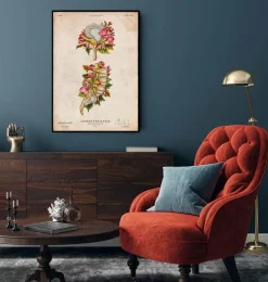 Codex Anatomicus Skull & Skeleton^Herniated disc - Floral - Vintage
