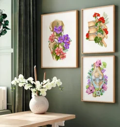 Codex Anatomicus Skull & Skeleton^Hip joint anatomy - Floral - White