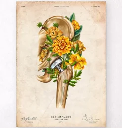 Codex Anatomicus Skull & Skeleton^Hip replacement - Floral - Vintage