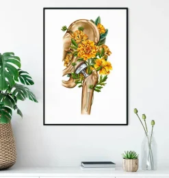 Codex Anatomicus Skull & Skeleton^Hip replacement - Floral - White