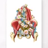 Codex Anatomicus Skull & Skeleton^Iliacus and Psoas muscles - Floral - White