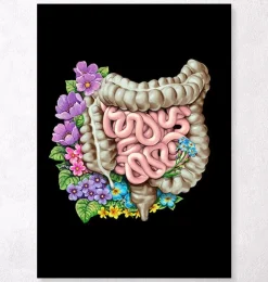 Codex Anatomicus Digestive System^Intestines anatomy - Floral - Black