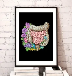 Codex Anatomicus Digestive System^Intestines anatomy - Floral - Black