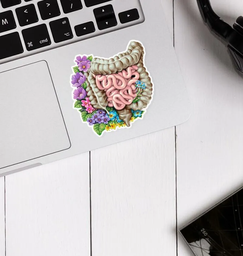 Codex Anatomicus Stickers^Intestines anatomy sticker - Floral