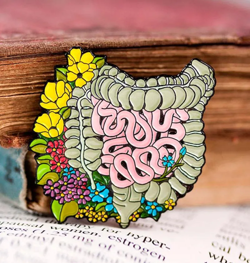 Codex Anatomicus Enamel Pins^Intestines with flowers - Enamel pin