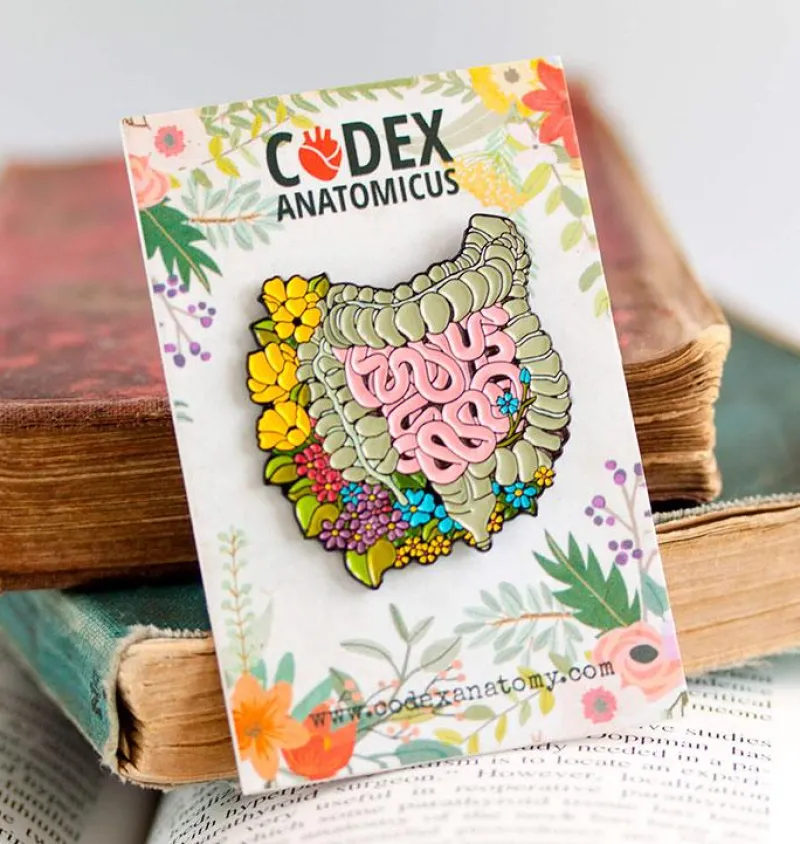 Codex Anatomicus Enamel Pins^Intestines with flowers - Enamel pin