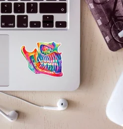 Codex Anatomicus Stickers^Jaw anatomy sticker - Watercolor Splash
