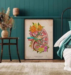 Codex Anatomicus Kidney & Liver^Kidney anatomy II - Floral - Vintage