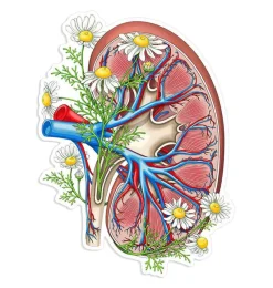 Codex Anatomicus Stickers^Kidney anatomy sticker II - Floral