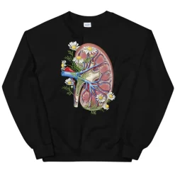 Codex Anatomicus Sweatshirts^Kidney Unisex Sweatshirt - Floral