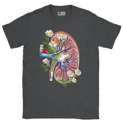 Codex Anatomicus T-shirts^Kidney Unisex T-Shirt - Floral