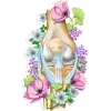Codex Anatomicus Stickers^Knee anatomy sticker - Floral