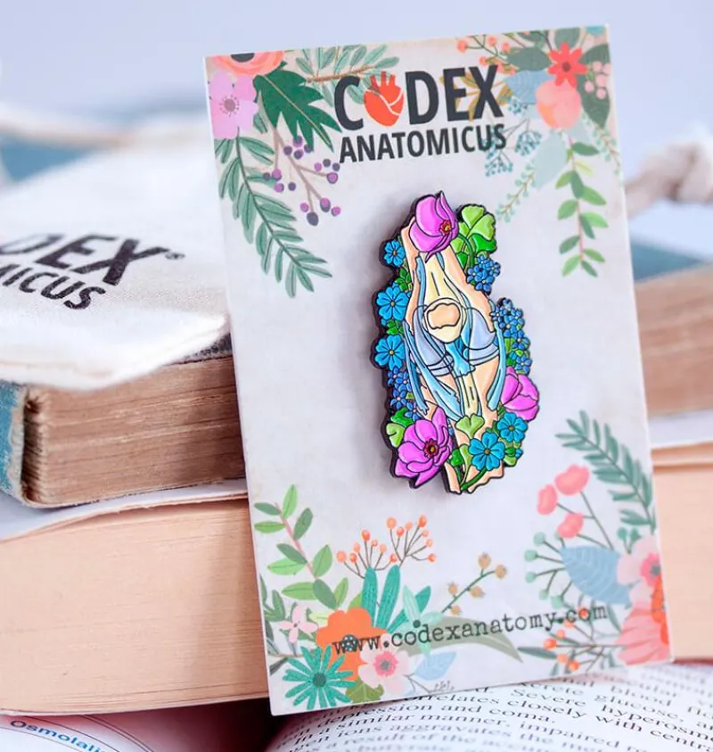 Codex Anatomicus Enamel Pins^Knee with flowers - Enamel pin
