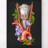 Codex Anatomicus Various Organs^Larynx, Thyroid and Aorta - Watercolor - Black