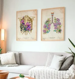 Codex Anatomicus Lungs Anatomy^Lungs anatomy - Floral - Vintage