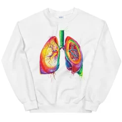 Codex Anatomicus Sweatshirts^Lungs Unisex Sweatshirt - Watercolor