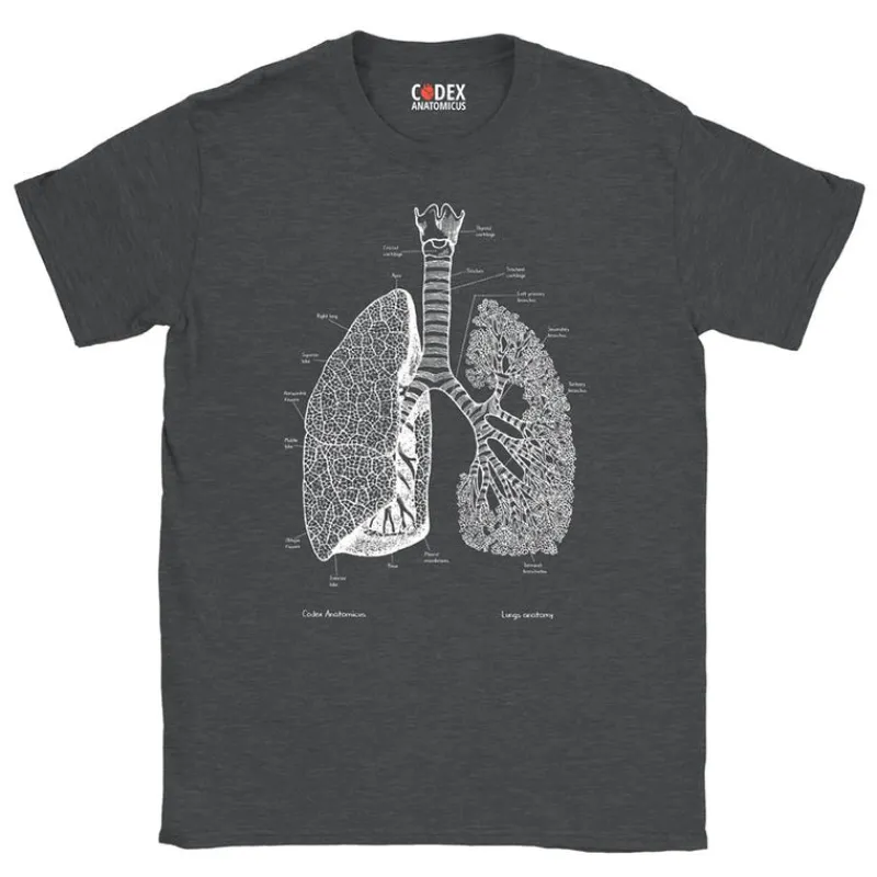 Codex Anatomicus T-shirts^Lungs Unisex T-Shirt - Chalkboard