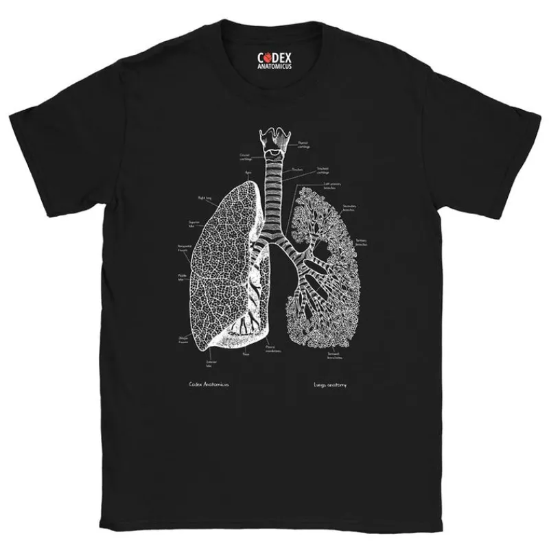 Codex Anatomicus T-shirts^Lungs Unisex T-Shirt - Chalkboard