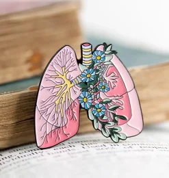 Codex Anatomicus Enamel Pins^Lungs with flowers - Enamel pin